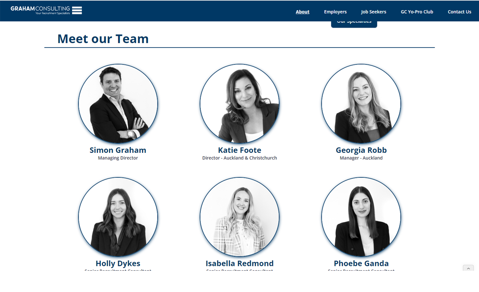 Meet The Team Page Web Design